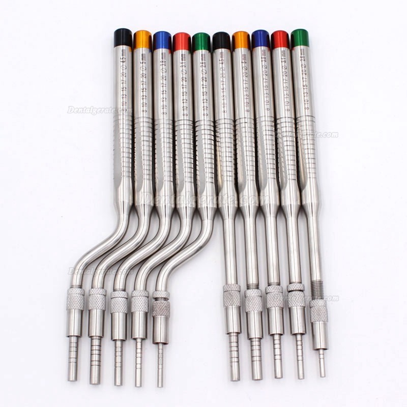 5 Stk./Set Osteotom Set abgewinkelt Osteotomie konkav Sinus Implantat Heber Kassette