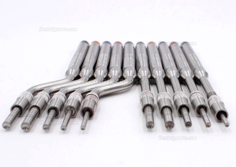 5 Stk./Set Osteotom Set abgewinkelt Osteotomie konkav Sinus Implantat Heber Kassette