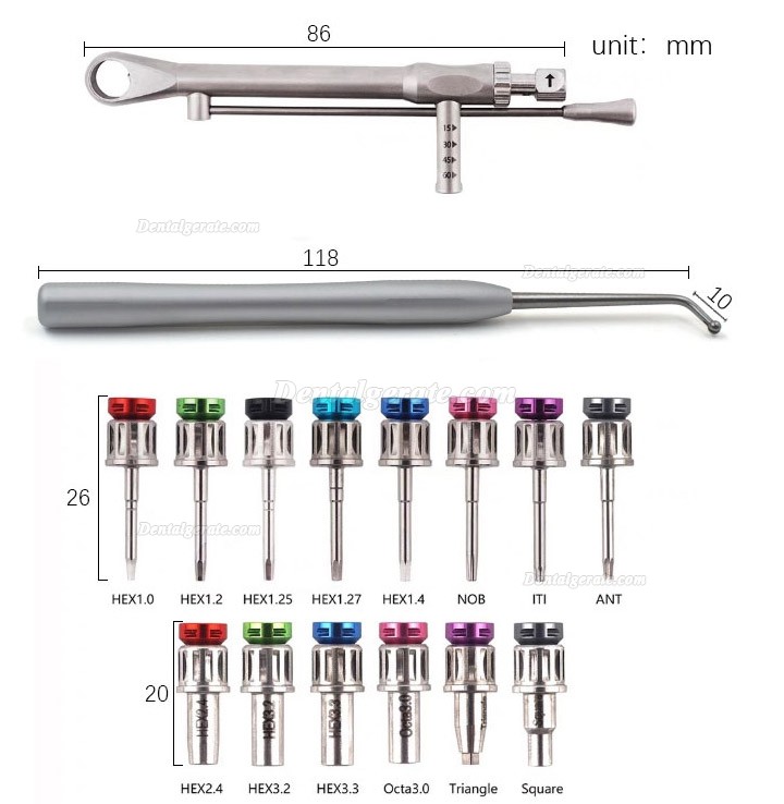 Universal Prothetikset für Zahnimplantate mit Schraubendreherhalter und Drehmomentschlüssel Universal Prothetikset für Zahnimplantate mit Schraubendreherhalter und Drehmomentschlüssel