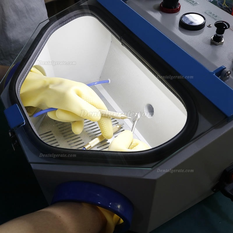 JinGong JG-218 Dentallabor Sandstrahlger&auml;t Feinstrahlkabine Mit Twin-Stift 
