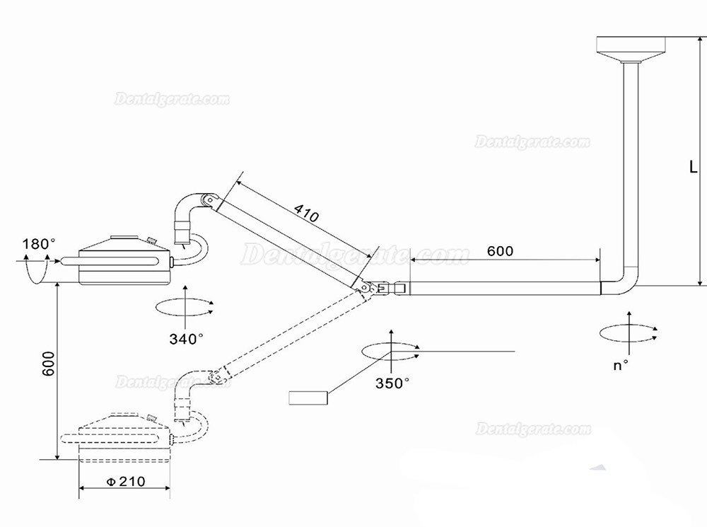 KWS&reg; KD-202D-3C 36W OP-Leuchte Deckenlampen Zahnarztpraxis Deckenbeleuchtung