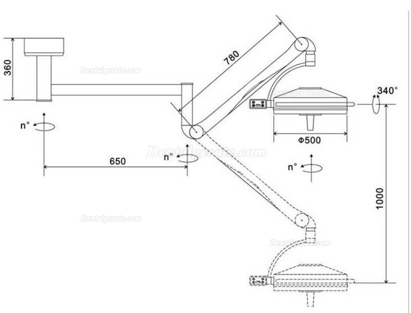 108W Decken-LED Schattenlose Lampe Chirurgische medizinische Untersuchungsleuchte KWS KD-2036D-2