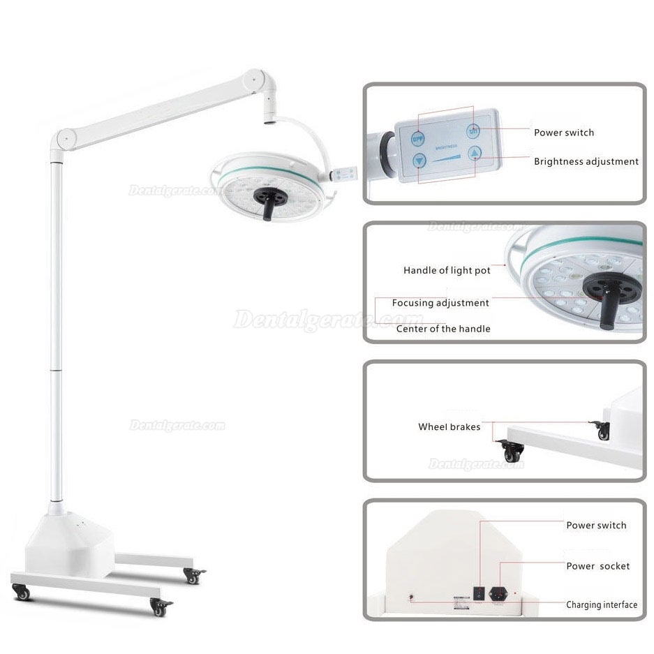 108W LED tragbare schattenlose Lampe Chirurgische medizinische Untersuchungsleuchte KWS KD-2036D-3 108W LED tragbare schattenlose Lampe Chirurgische medizinische Untersuchungsleuchte KWS KD-2036D-3