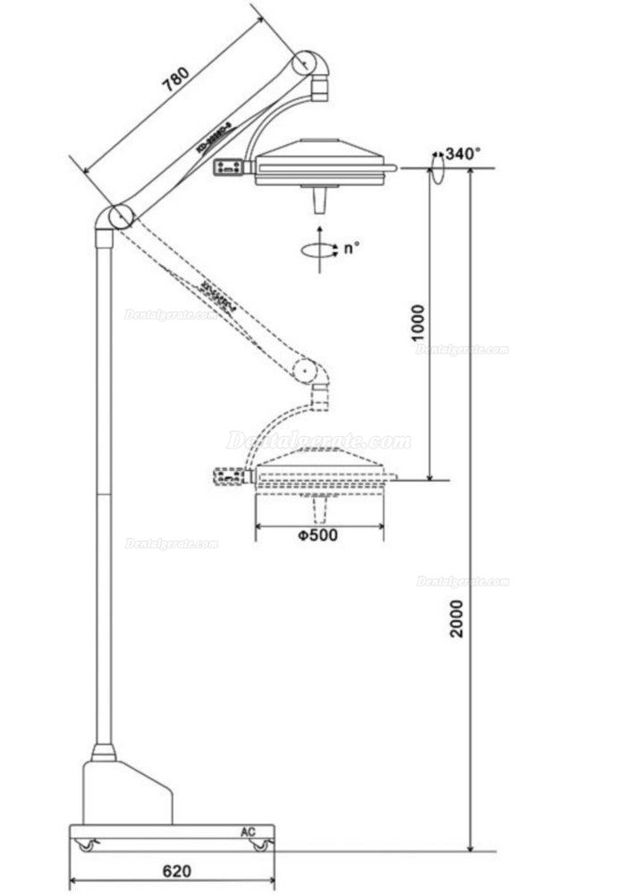 108W LED tragbare schattenlose Lampe Chirurgische medizinische Untersuchungsleuchte KWS KD-2036D-3 108W LED tragbare schattenlose Lampe Chirurgische medizinische Untersuchungsleuchte KWS KD-2036D-3