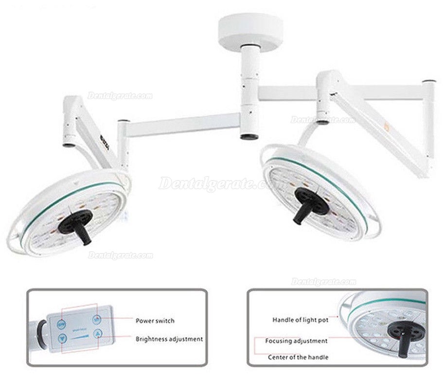 216W LED-OP-Untersuchungslicht mit zwei K&ouml;pfen und schattenloser Lampe KWS KD-2072B-2