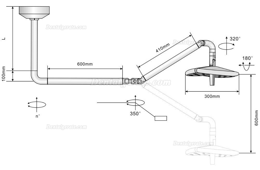 KWS KD-2018-D1 27 L&ouml;cher 36W OP-Leuchte Deckenlampen Zahnarztpraxis Deckenbeleuchtung