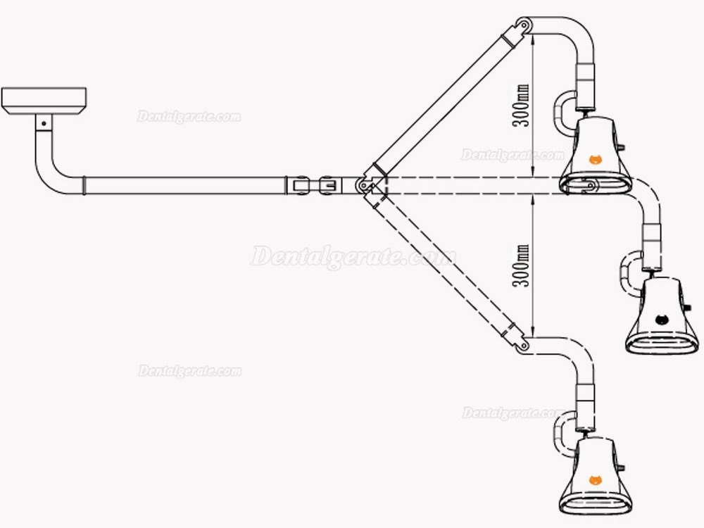 21W LED hängende chirurgische Turmlampe medizinische Untersuchungsleuchte KWS KD-202B-8 21W LED hängende chirurgische Turmlampe medizinische Untersuchungsleuchte KWS KD-202B-8