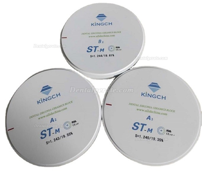 Kingch&reg; ST-M 98/95/89mm Dentallabor Mehrschichtig Vorgef&auml;rbt Zirkon Ronden Zirkonoxid Bl&ouml;cke
