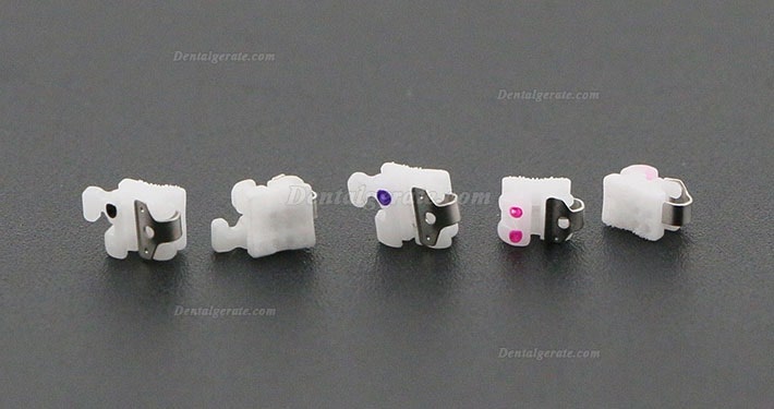 1 Box Dental Kieferorthop&auml;dische Selbstligierende Keramik Brackets St&auml;nder MBT 022 345 Haken