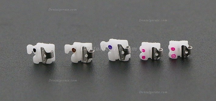 1 Box Dental Kieferorthop&auml;dische Selbstligierende Keramik Brackets St&auml;nder MBT 022 345 Haken