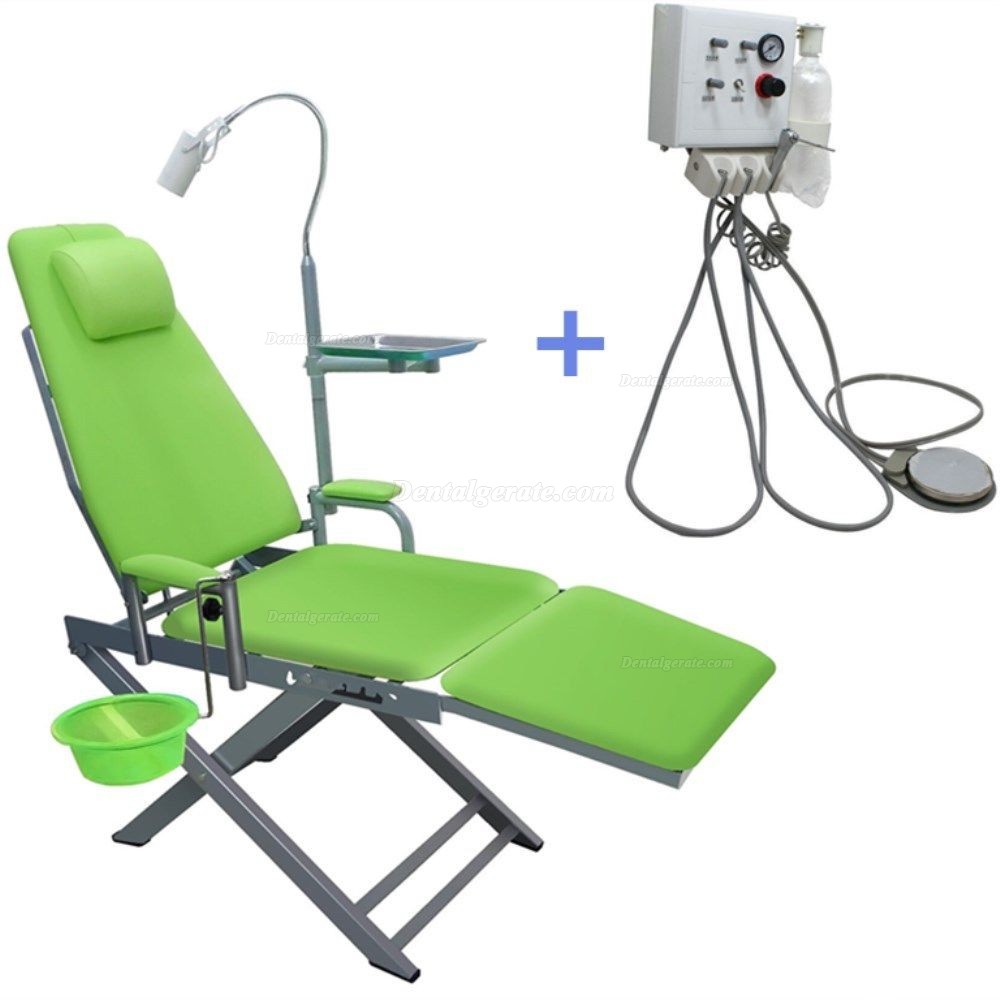 2017 Tragbarer Dental Mobiler Stuhl mit LED Lampe + Abfallbecken + Dental Turbine Einheit