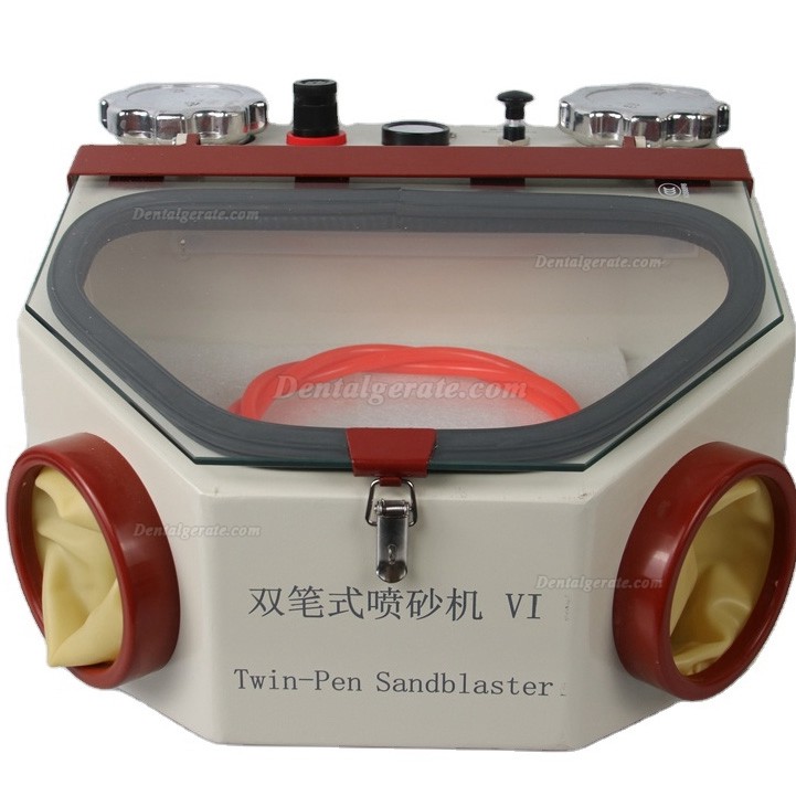 LZ LZ-VI Dental Sandstrahlger&auml;te mit Twin-Stift + 2 Strahltanks + LED-Licht