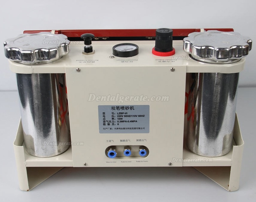 LZ LZ-VI Dental Sandstrahlger&auml;te mit Twin-Stift + 2 Strahltanks + LED-Licht