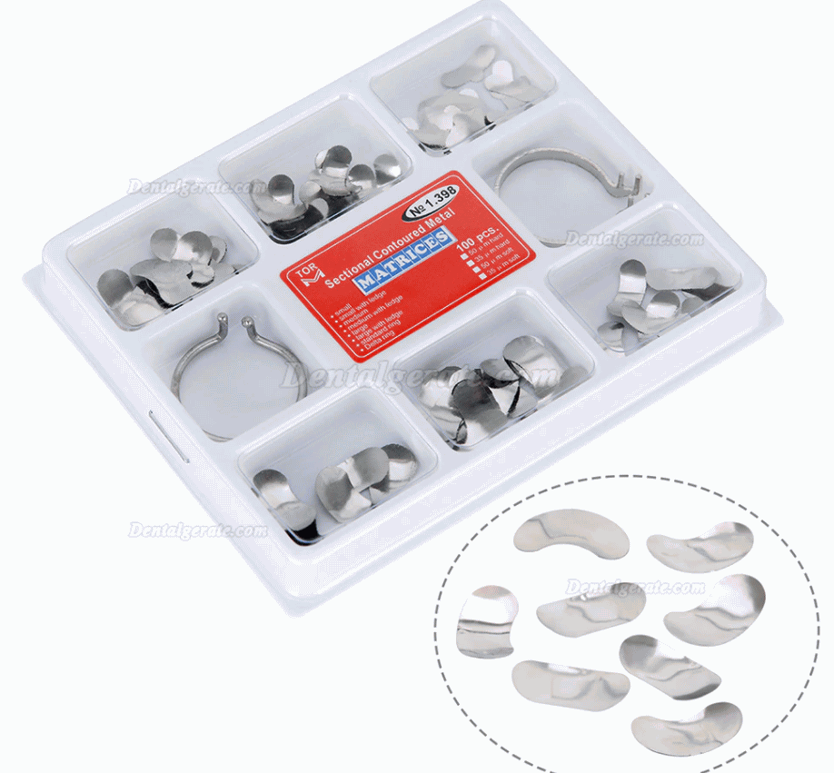 Komplettes Kit Teilmatrizensystem + 40 St&uuml;ck Silikon-Zusatzkeile + Zahnzange