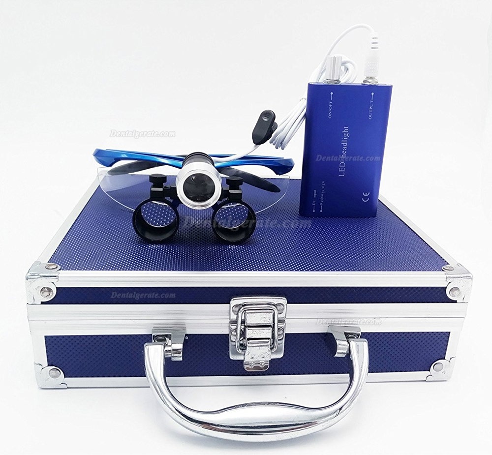 Dental Chirurgischer Lupenbrille Lupen 2.5 &times; 420 mm optische Gl&auml;ser mit 3 W LED Scheinwerfer Lampe