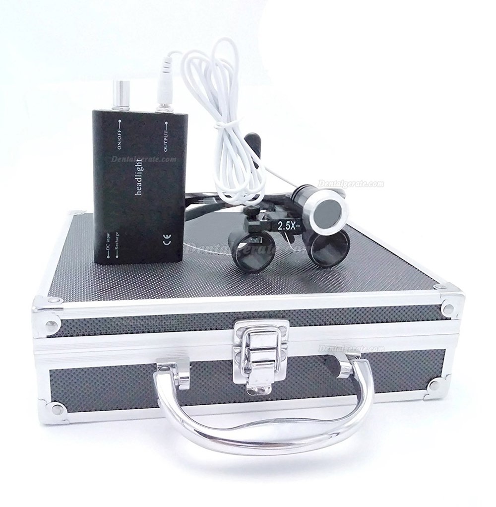 Dental Chirurgischer Lupenbrille Lupen 2.5 &times; 420 mm optische Gl&auml;ser mit 3 W LED Scheinwerfer Lampe