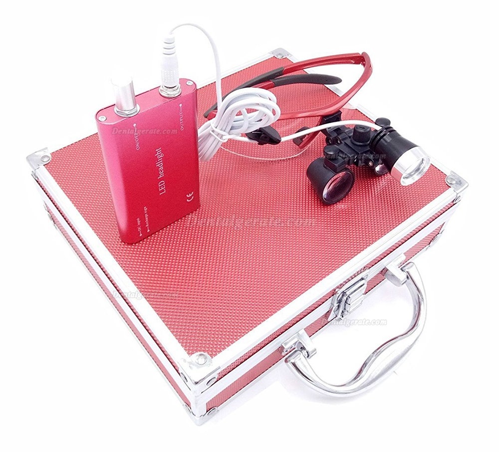 Dental Chirurgischer Lupenbrille Lupen 2.5 &times; 420 mm optische Gl&auml;ser mit 3 W LED Scheinwerfer Lampe