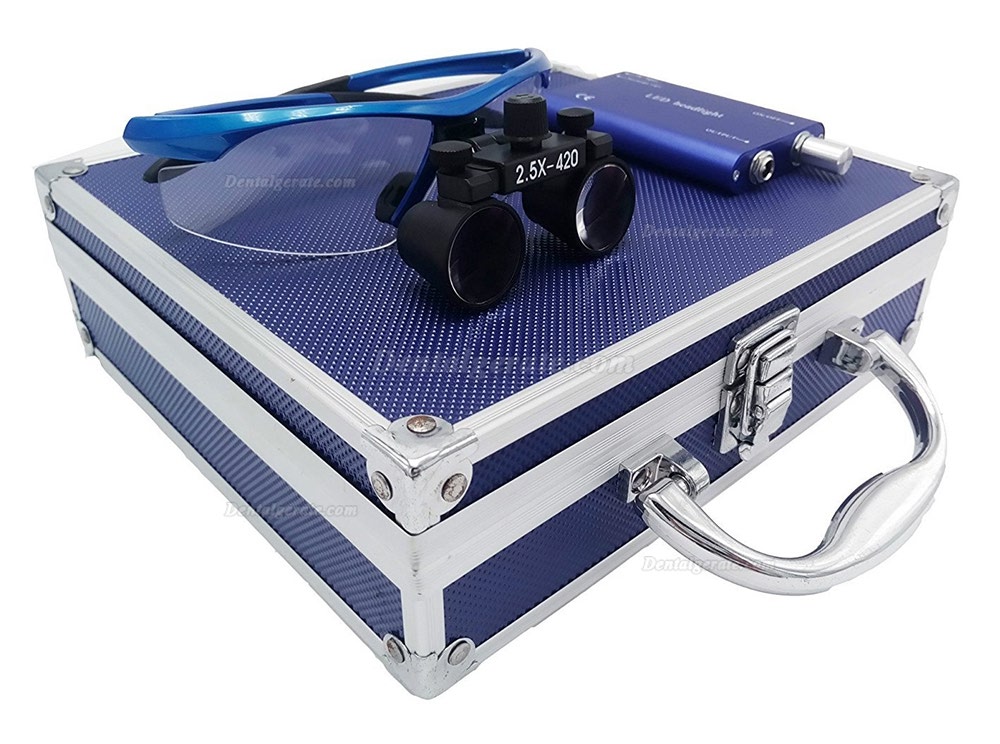 Dental Chirurgischer Lupenbrille Lupen 2.5 &times; 420 mm optische Gl&auml;ser mit 3 W LED Scheinwerfer Lampe