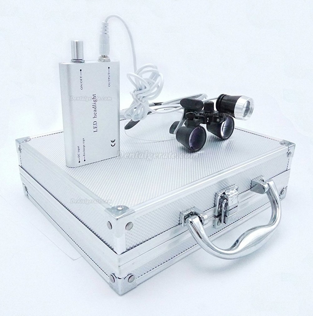 Dental Chirurgischer Lupenbrille Lupen 2.5 &times; 420 mm optische Gl&auml;ser mit 3 W LED Scheinwerfer Lampe