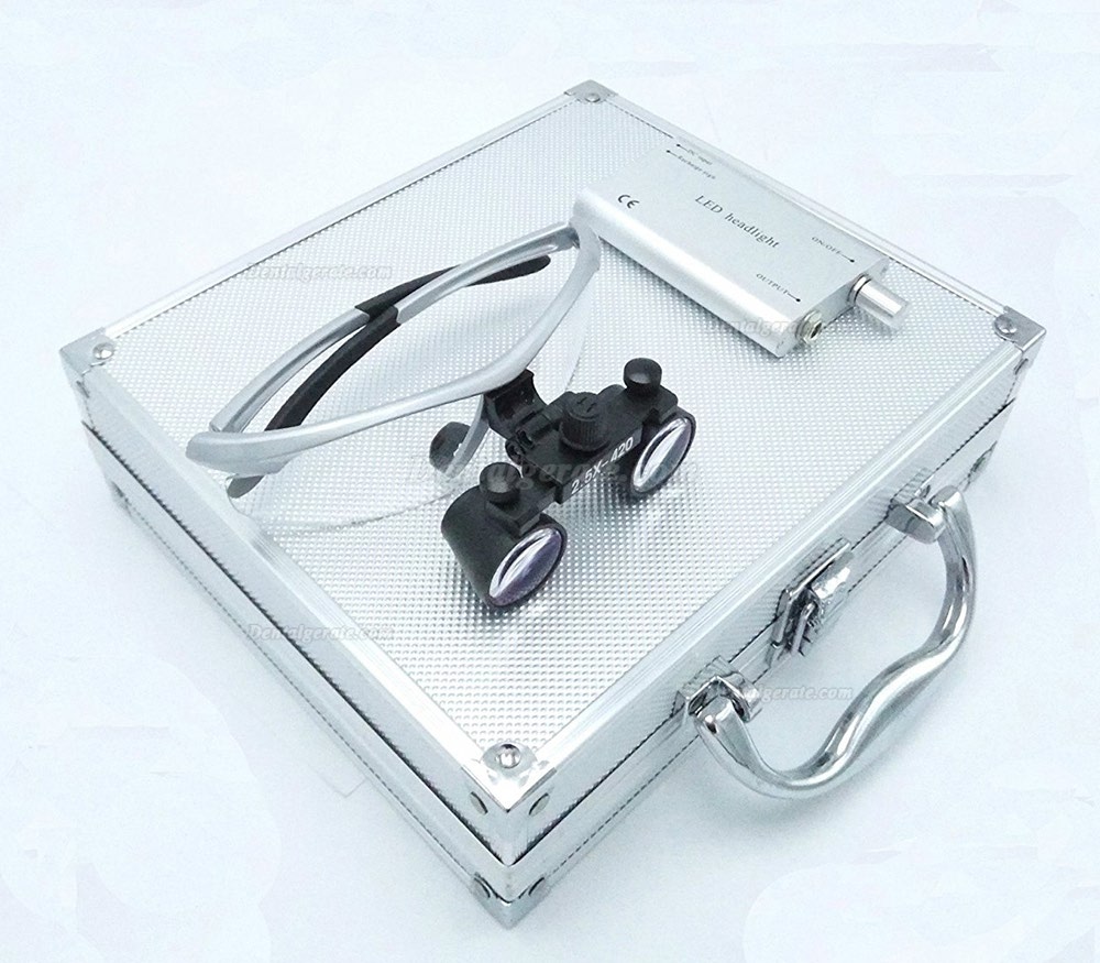 Dental Chirurgischer Lupenbrille Lupen 2.5 &times; 420 mm optische Gl&auml;ser mit 3 W LED Scheinwerfer Lampe