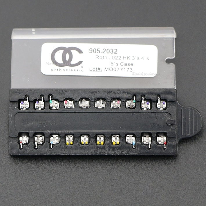 50 Packungen Dental Kieferorthop&auml;dische OC Metall Brackets St&auml;nder MIM Mini Roth MBT 018 022 345