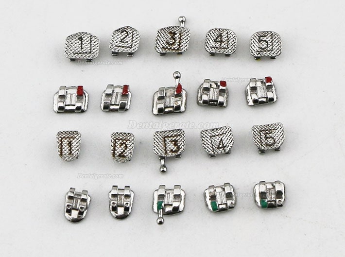 50 Sets Dental Kieferorthop&auml;dische Metall Brackets St&auml;nder Mini Roth 022 3 Haken Lasermarkierung