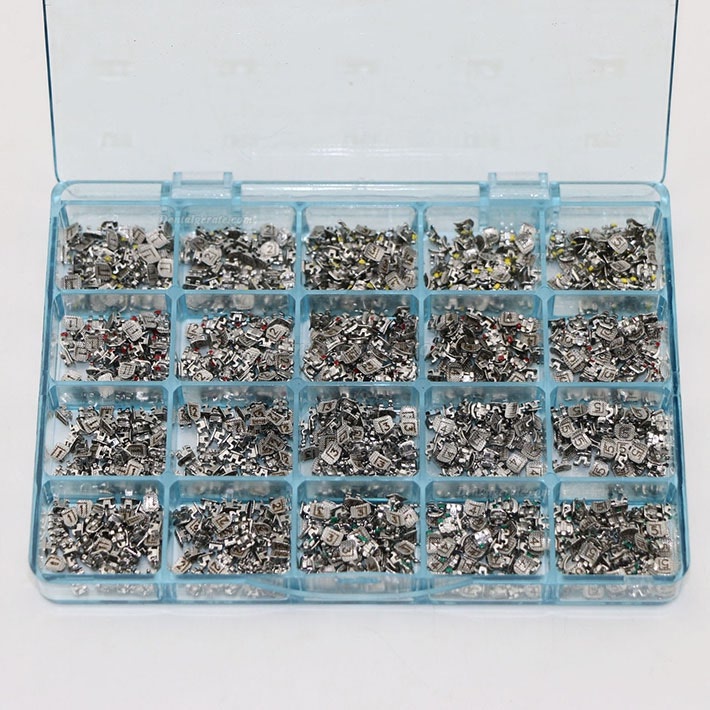 50 Sets Dental Kieferorthop&auml;dische Metall Brackets St&auml;nder Mini Roth 022 3 Haken Lasermarkierung