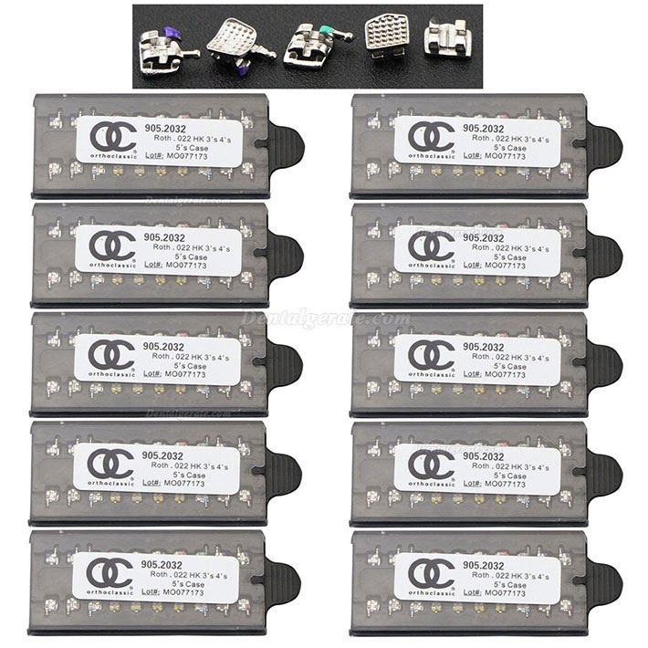 100 Packungen OC Dental Kieferorthop&auml;dische Metall Bracket St&auml;nder MIM Mini Roth MBT 018 022 345