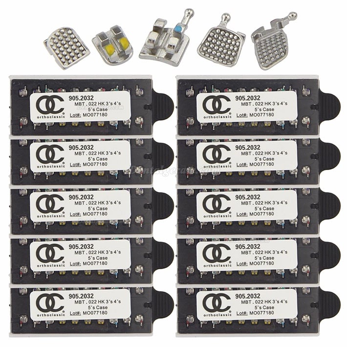 100 Packungen OC Dental Kieferorthop&auml;dische Metall Bracket St&auml;nder MIM Mini Roth MBT 018 022 345