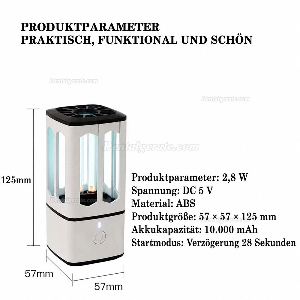 Wiederaufladbare Mini-Sterilisationsleuchte f&uuml;r UV Desinfektionslampen f&uuml;r den Autohaushalt