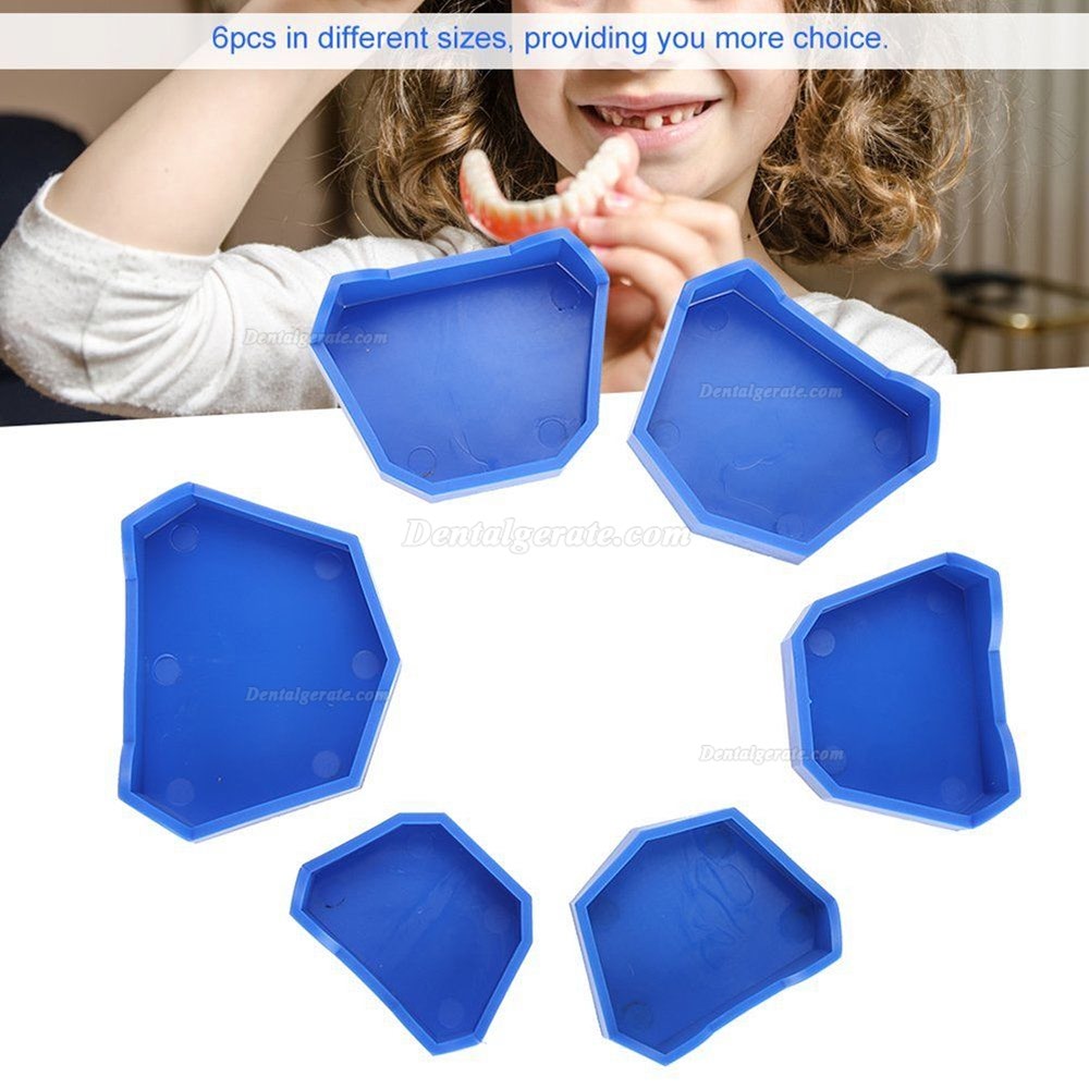 Dental Lab Modelle mit Kerben zwei Gr&ouml;&szlig;en S + M + L Blau 6 St&uuml;ck