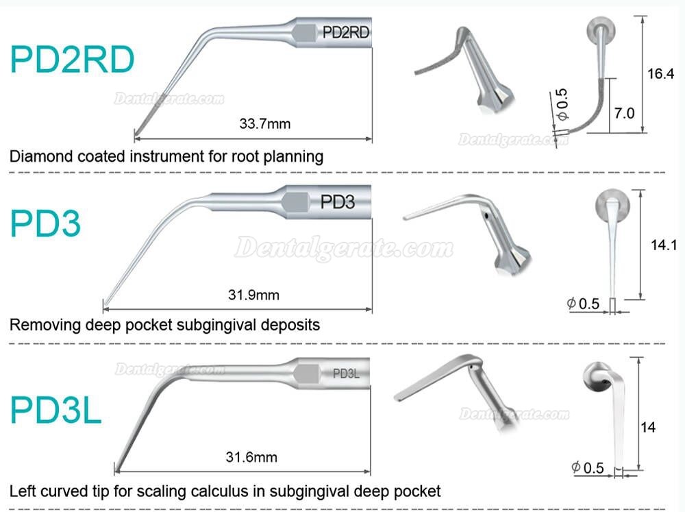 10 St&uuml;ck Refine&reg; UltraschallScaler Piezo Spitzen f&uuml;r Parodontologie P10 P11 P12 P14L P18 P20 P20L P20R P21 22 LR Kompatibler EMS