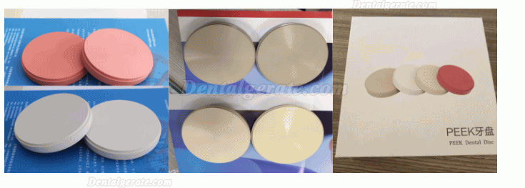 DentalPEEK-Bl&ouml;ck PEEK Ronden Polyetheretherketon Fr&auml;srohlinge 98mm/95mm x 12/14/16/18/20/24/26mm