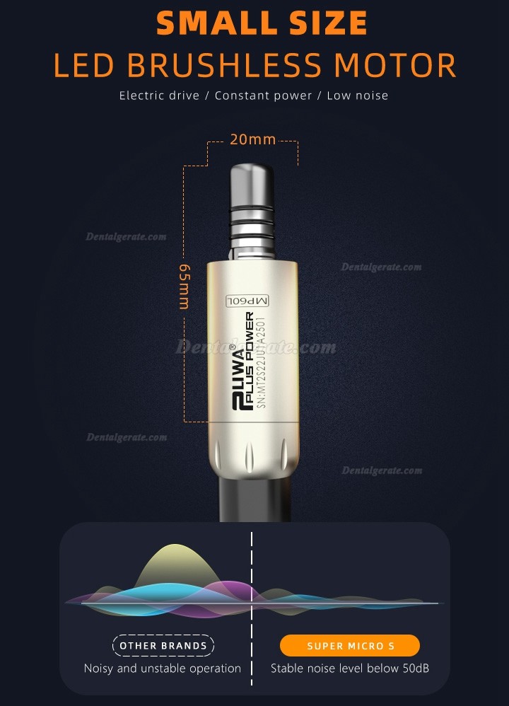Pluspower&reg; Super Micro S B&uuml;rstenloser Mikromotor Zahnmedizin (Integriertes LED-Licht)
