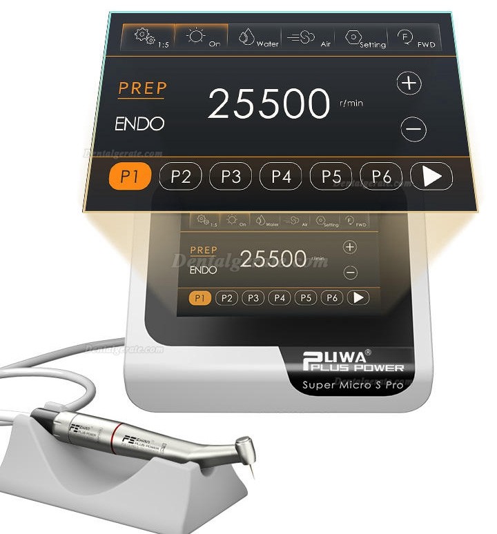 Pluspower&reg; Super Micro S Pro b&uuml;rstenloser mikromotor zahnmedizin (PREP/ENDO Modus 2in1)