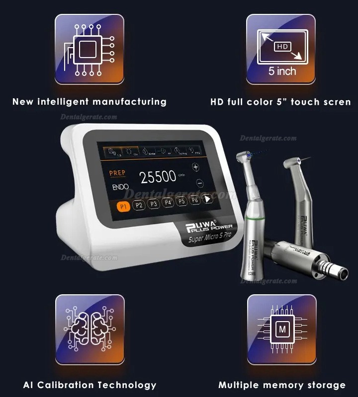 Pluspower&reg; Super Micro S Pro b&uuml;rstenloser mikromotor zahnmedizin (PREP/ENDO Modus 2in1)