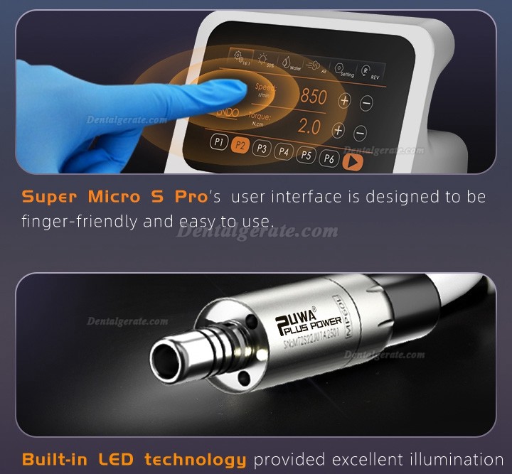 Pluspower&reg; Super Micro S Pro b&uuml;rstenloser mikromotor zahnmedizin (PREP/ENDO Modus 2in1)