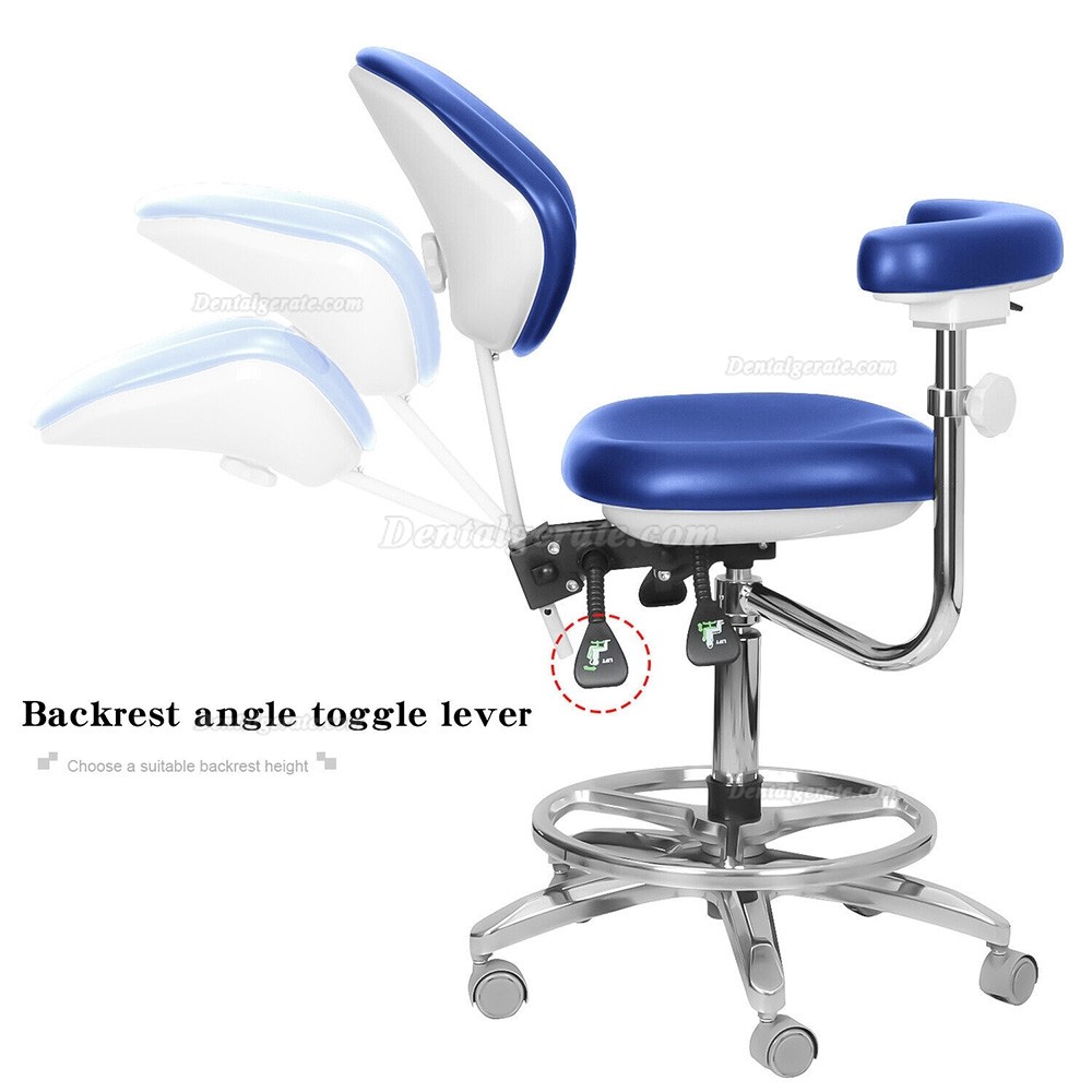 QIYUAN QY-600M-B2 Mobiler Zahnarzthelferin Hocker Zahnarztstuhl mit 360&deg; Drehbarer Armlehne