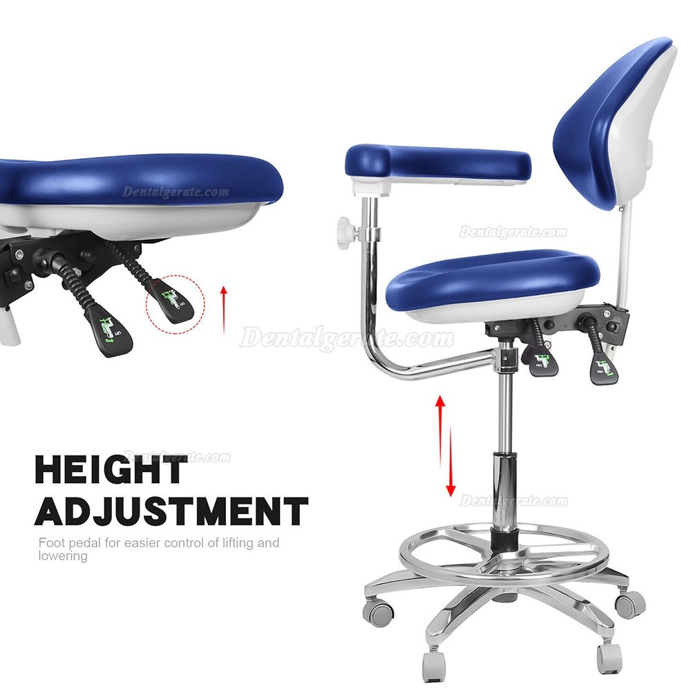 QIYUAN QY-600M-B2 Mobiler Zahnarzthelferin Hocker Zahnarztstuhl mit 360&deg; Drehbarer Armlehne
