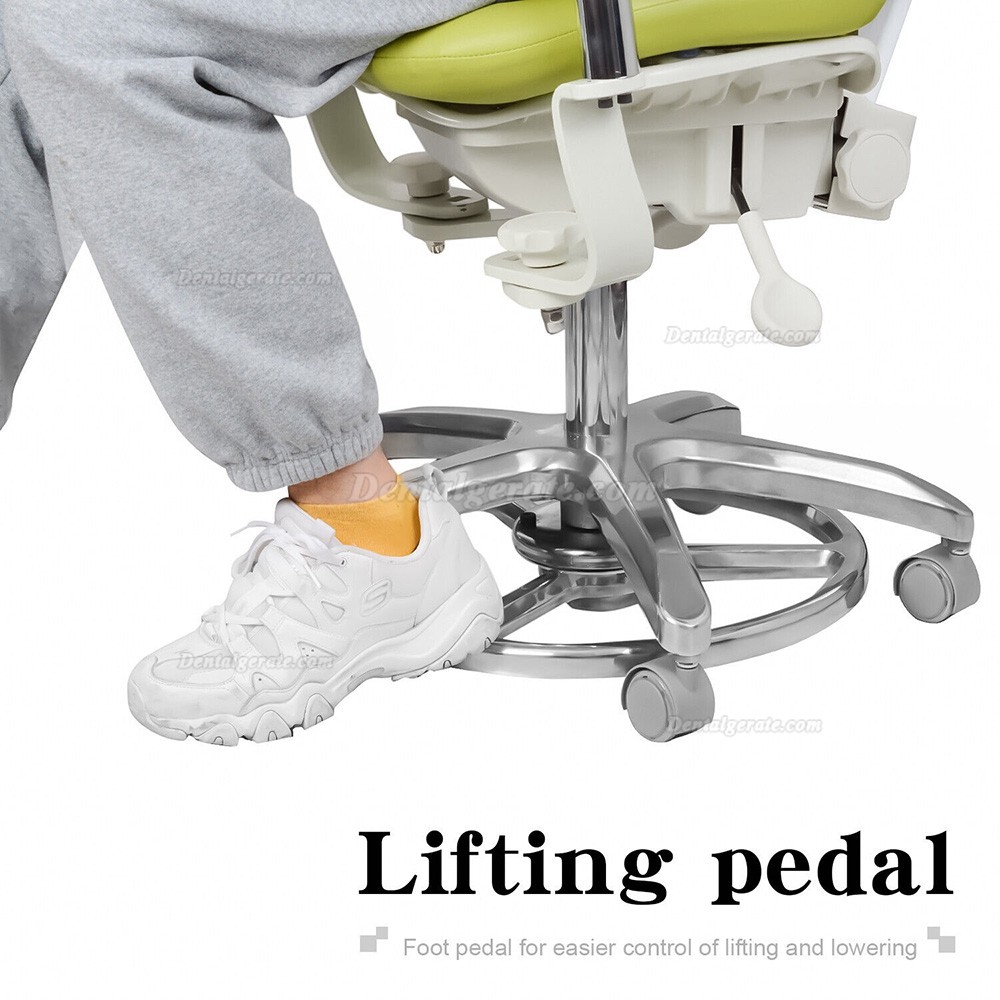 QIYUAN QY-MDS-E3 Dentalmikroskop-Bedienerhocker Ergonomischer Zahnarzt Hocker Dynamischer Sitz aus PU-Leder