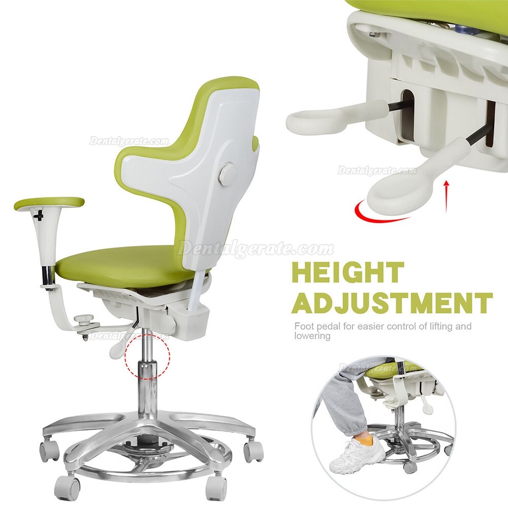 QIYUAN QY-MDS-E3 Dentalmikroskop-Bedienerhocker Ergonomischer Zahnarzt Hocker Dynamischer Sitz aus PU-Leder