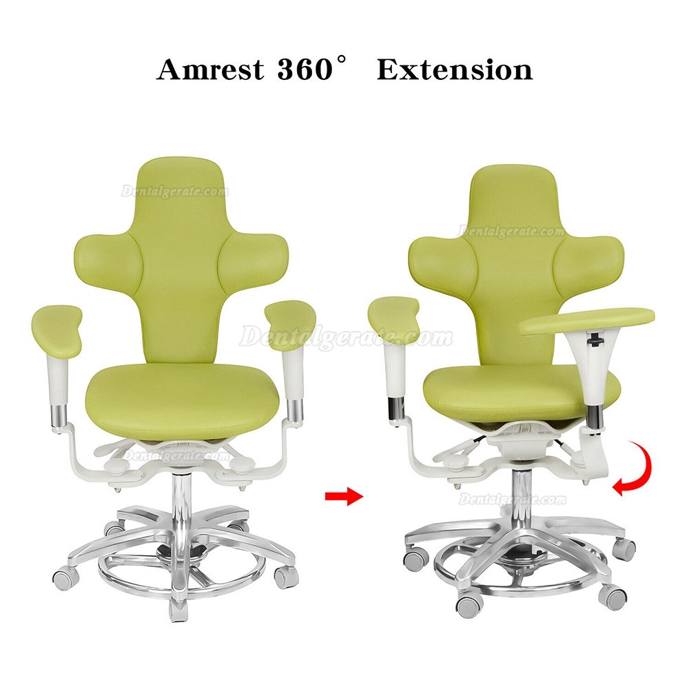 QIYUAN QY-MDS-E3 Dentalmikroskop-Bedienerhocker Ergonomischer Zahnarzt Hocker Dynamischer Sitz aus PU-Leder