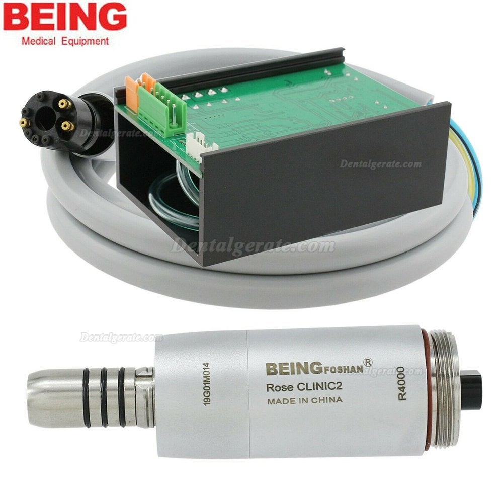 BEING Rose4000 Eingebauter zahnärztlicher Elektromotor + Rose 202-CA(PB) 1:1 Faseroptisches Winkelstück BEING Rose4000 Eingebauter zahnärztlicher Elektromotor + Rose 202-CA(PB) 1:1 Faseroptisches Winkelstück