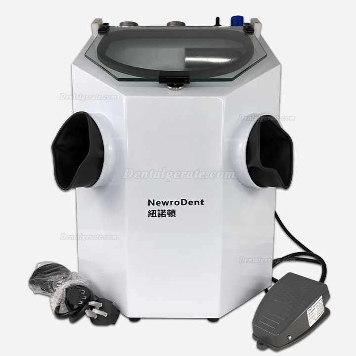 NewroDent® S-606 Dentallabor Sandstrahlgeräte Feinstrahlkabine mit zwei Stiften zum Polieren NewroDent® S-606 Dentallabor Sandstrahlgeräte Feinstrahlkabine mit zwei Stiften zum Polieren