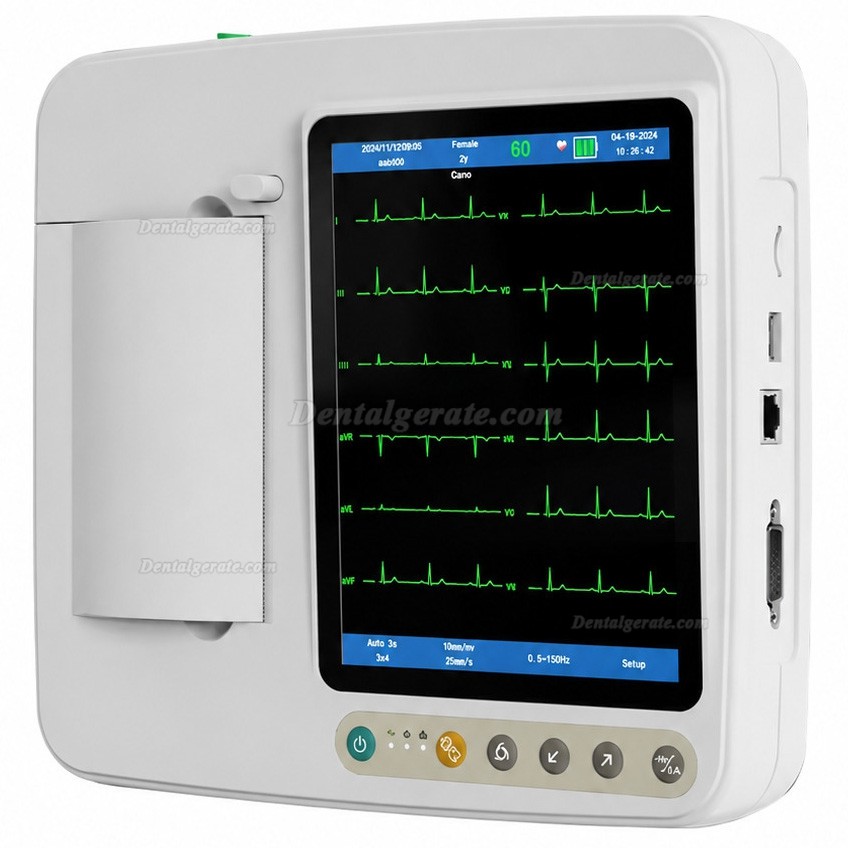 SINNOR ECG 906 12-Kanal Elektrokardiogramm (EKG-Ger&auml;t) mit 6-Kanal-Display