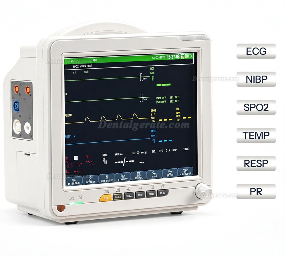 SINNOR SNP9000N 12'' Patientenmonitor 6 Parameter (EKG, Atmung, Temperatur, NIBP, SpO2, Puls)