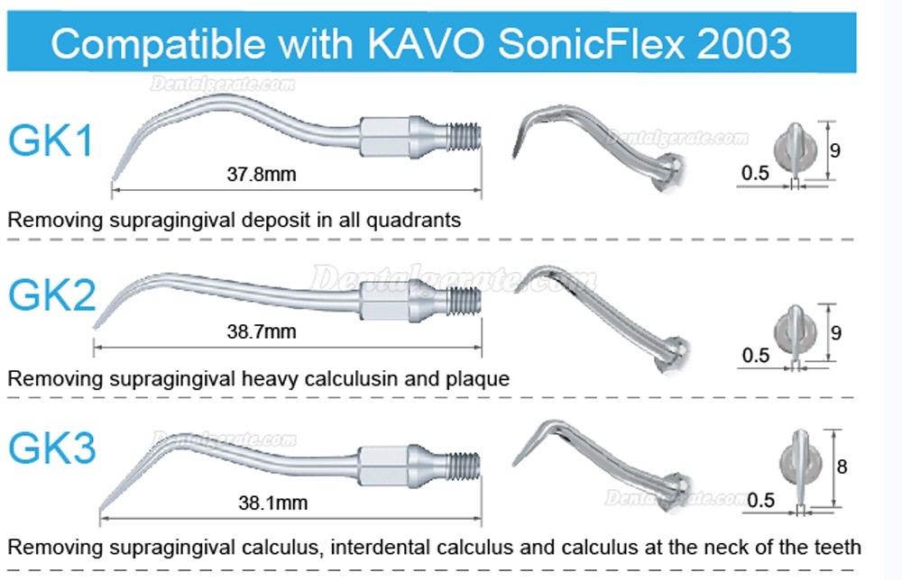 5 St&uuml;cke Refine&reg; Dental Airscaler Spitze GK1 GK2 GK3 GK4 GK5 GK6 GK7 GK12 GK14 GK16 Kompatibel Mit Kavo SONICflex