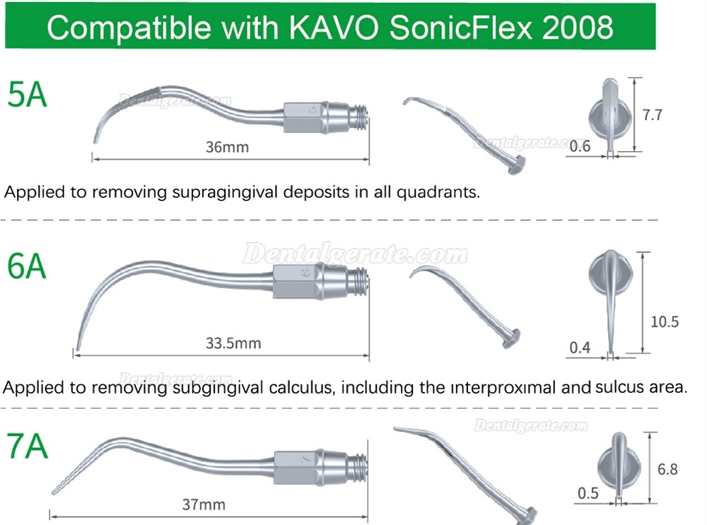 10 Stück Refine® Dental Airscaler Spitze 5A 6A 7A Kompatibel Mit Kavo SONICflex Scaler Handstück