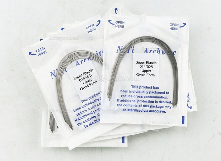 100 Packungen Dental Kieferorthop&auml;dische Super Elastisch NI-TI Arch Draht Rectangular Ovoid U/L