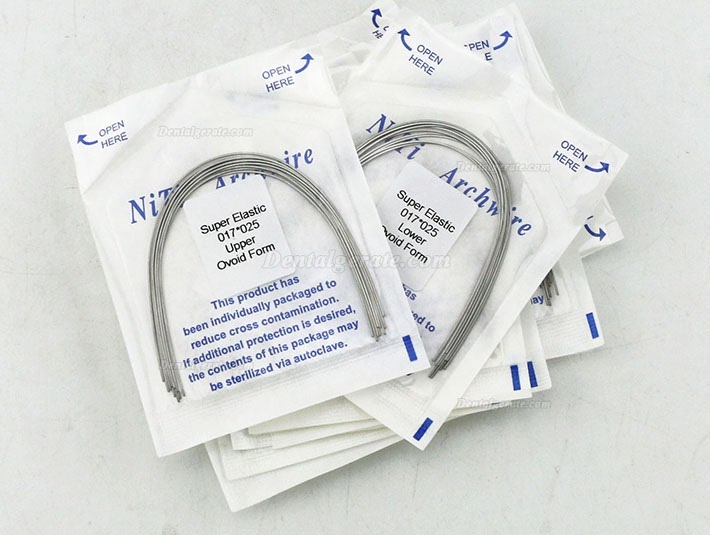 100 Packungen Dental Kieferorthop&auml;dische Super Elastisch NI-TI Arch Draht Rectangular Ovoid U/L